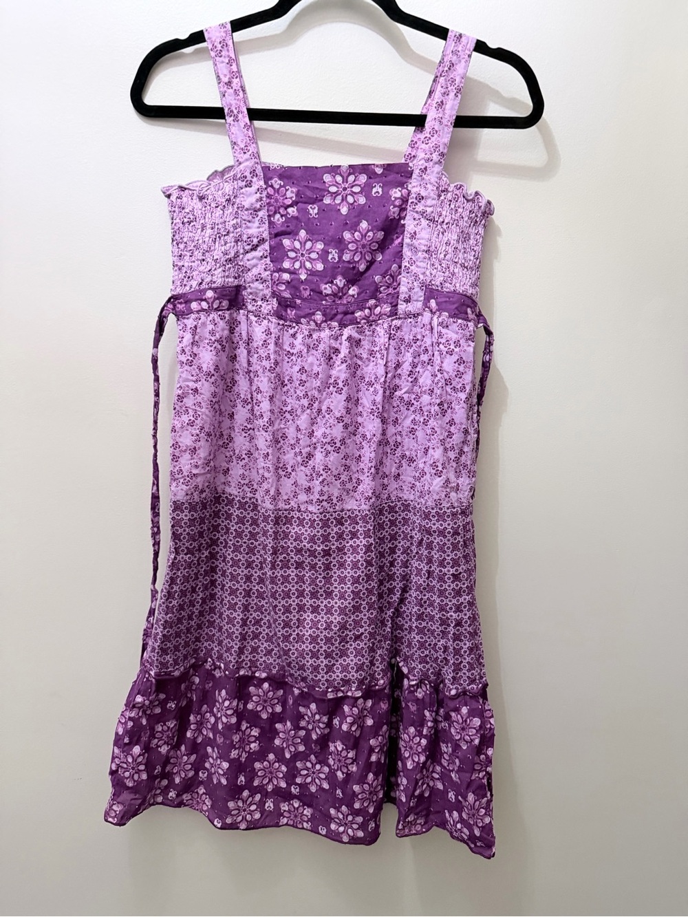 Y2K Purple Plum Floral Patchwork Tiered Prairie Cottage Fairy Sun Dress XL Bratz